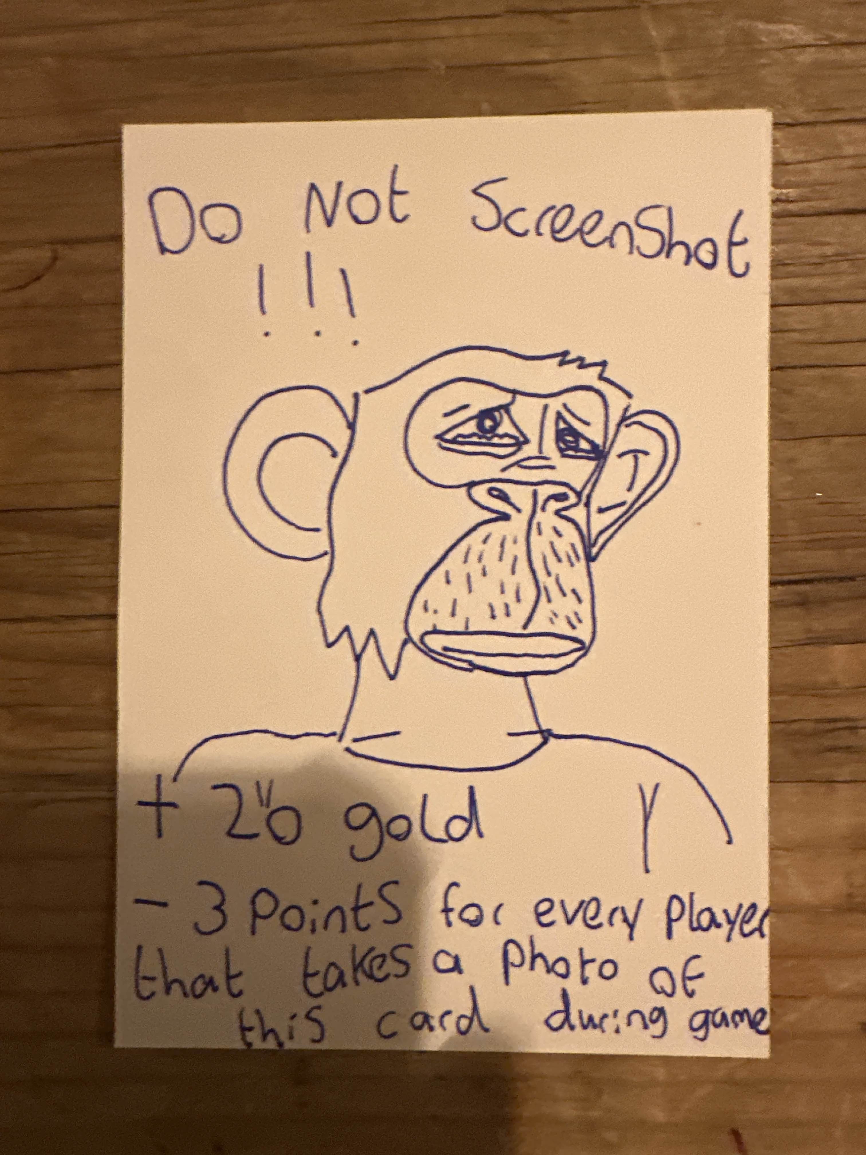 NFT with ape that says DO NOT SCREENSHOT